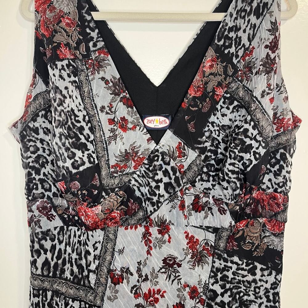 VTG Zoey Beth Y2K Dress Size 3X Maxi Plus Chiffon Fairycore Whimsy Romantic